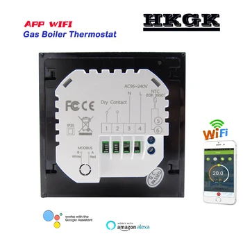 24VAC 95-240VAC Dujų katilo Termostatas Sausas kontaktas &Pasyvus contac,WIFI termostatas gali kūrinių, Alexa, Google namuose