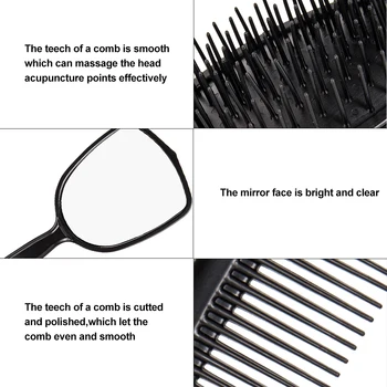 Naujas 5vnt/set Professional Plaukų Šepečiai, Šukos Nustatyti Moterys, Ponios Plaukų Priežiūra Masažas Hairbrush Su Veidrodžiu Šlapias/Sausas Garbanotas Stilius Įrankiai