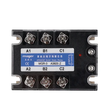 25A AC kontrolės KINTAMOSIOS trifazės (Solid state relay (TVARK-3 A4825 Z) SSR 70-280VAC į 480VAC Nemokamas pristatymas Su apsauginiai dangteliai