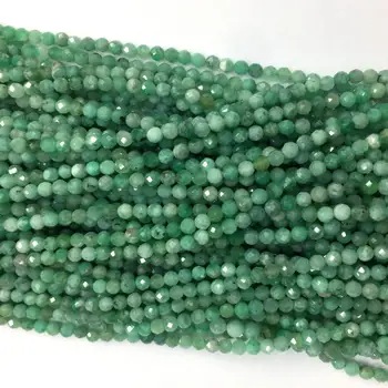 Didmeninė Gamtinių Originali Green Emerald Briaunotas Apvalus Prarasti Maži Karoliukai, 15