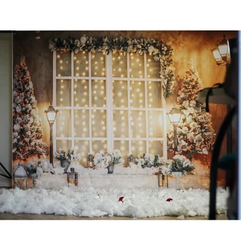 Kalėdų Fonas Medžio Dekoratyvinis Židinys Kojinės Dovanų lango Baltos Sienos derliaus sienos Fotografijos Fone fotostudija