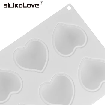 SILIKOLOVE 8 Ertmės 3D Širdies Pyragas Putėsiai Pelėsių Šokolado Silikono Formų Torto Įrankius, Dessent Dekoratorių Eco-friedly