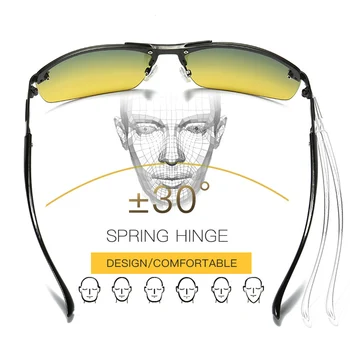 Prekės ženklo Dizainas Dieną Naktinio Matymo Poliarizuoti Akiniai nuo saulės Geltona Vairavimo Saulės akiniai Vairuotojo Saugos Akiniai oculos gafas vizija nocturna