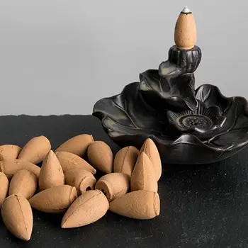 Elegantiškas Meno Smilkalų Degiklis Censer Dekoro Dovana Dūmų Atgal Moliuskui Patvarus Lotus Lapų Keramikos Sode
