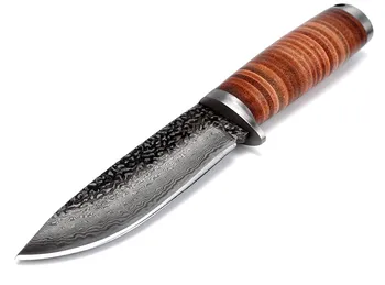 Rankų darbo Damasko plieno peilis odos rankena mėsos cleaver medžioklės peilis aštrus nešiojamų chef peilis Naudingumas peilis