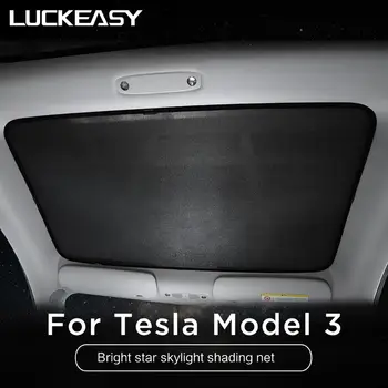 LUCKEASY Funkciniai priedai Tesla Model 3 Blizgučiai žvaigždėtas dangus stiliaus Stiklinis Stogas skėtį nuo saulės, Automobilio Liukas Aklas, Ant Ju