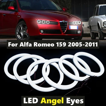 6pcs Super Ryškus baltos spalvos Medvilnės Led Angel Eyes komplektas, šviesos važiavimui dieną DRL už Alfa Romeo 159 2005-2011 Automobilių Stilius