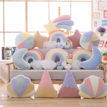 Šiaurės gražių animacinių filmų mergina širdies vaivorykštė, pagalvės, sofos, pagalvėlės lovelę vaikų kambario dekoracija sofos pagalvėlių apdaila