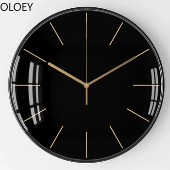 Modernus Nordic Silent Didelis Sieninis Laikrodis Metalo Kabo Laikrodžiai Sienos Žiūrėti Paprasta Kambarį Juoda Prabanga Siųsti Namų Dekoro Laikrodžiai