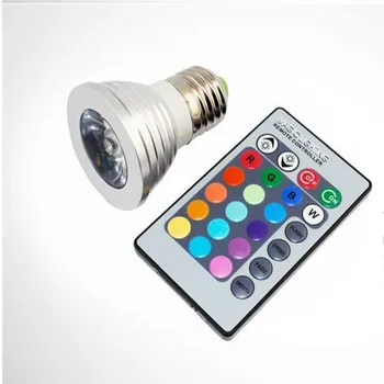 3W E27 RGB gu10 LED Lemputės, Šviesos, 16 Spalvų RGB Keitimas lemputė, prožektorius su Nuotolinio valdymo pultelis namų šalies Pagerinti atmosferą