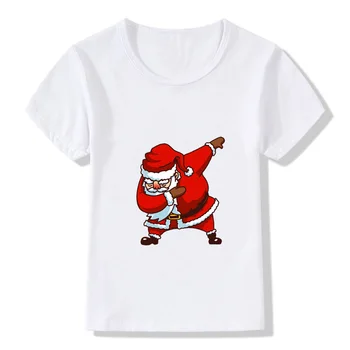 2018 M., Mergaitė, Berniukas, Juokingi Marškinėliai Vaikams Paglostyti Santa Claus Modelis T-Shirt Apvalus Apykaklės Vaikas Kalėdų Animacinių Filmų Drabužiai