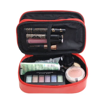 2019 makiažas Maišelį, Lakinės Odos Kosmetikos Krepšys, atsparus Vandeniui Profesinė Organizatorius Moterys Kelionės Makiažas Atveju Beauty Box Saugojimas