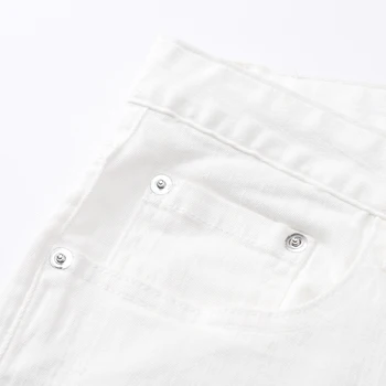 Vyriškų kristalų diamond white džinsai Mados slim pobūdžio ruožas džinsinio audinio kelnės Aukštos kokybės