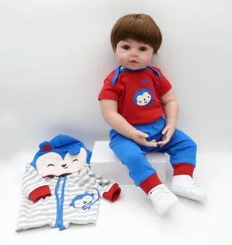 Atgimsta mažylis berniukas 47cm Minkšto Silikono bebe Lėlės Reborn Baby Žaislų Mergaitėms Kūdikio Gimtadienio Dovana Vaikui prieš Miegą, Ankstyvojo Ugdymo