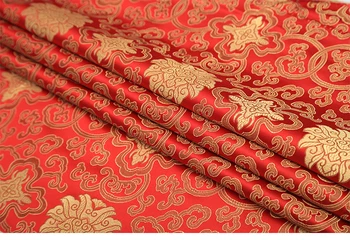 Raudona klasikinė 3D žakardo brokatas audinio suknelė pagalvėlė padengti užuolaidų staltiesė kratinys apmušalai 