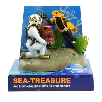 Akvariumo Dekoras Treasure Hunter Naras Žuvų Bakas Ornamentu Kraštovaizdžio Priedai
