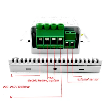 Nashone Termostatas Temperatūros Reguliatorius 220V 16A LCD Programuojamas Grindų Šildymo Kambario Termostatas Kambario Temperatūros Reguliatorius