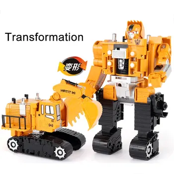 Transformacijos Robotas Žaislai, Metalo Inžinerijos Automobilio Ekskavatorių Buldozerių Savivartis Kranas Maišytuvas Asamblėjos Deformacijos Modelis Žaislas Vaikams Dovanos