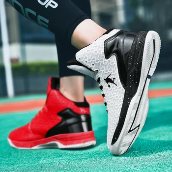 Naujas Kvėpuojantis Sporto Batų Moterys Pagalvėle Unisex Sneaker Dėvėti, Atsparus Krepšinio Sneaker Pora Aukšto Viršų Krepšinio Bateliai Vyrai