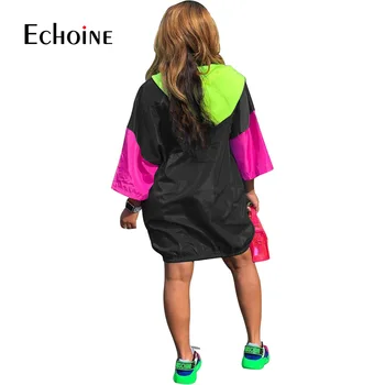 Echoine 2020 naujų Moterims Seksualus trumpomis Rankovėmis su Gobtuvu Kratinys Prarasti Mini Suknelė Sporto Atsitiktinis Atostogų Šalis Klubo Slim Suknelės