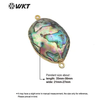 WT-c288 Didmeniniams dvigubos kilpos, aukso apdaila abalone stambusis pakabukas ovalo formos dvigubu kilpos abalone jungtis