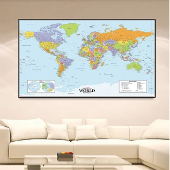 Pasaulyje Fizinis Žemėlapis 150x100cm neaustinių Ne Kvapo Pasaulio Žemėlapis Tapetai Plakatas Dekoracija Švietimas ir Kultūra