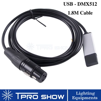 1,8 M USB DMX Sąsajos Adapteris Kabelis PC Su DMX Valdytojas Dimeris USB DMX 512 Signalo Konvertavimo Scenos Apšvietimo Efektas DJ