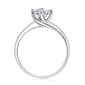 1ct Turas Moissanite Deimantų Solitaire Žiedas 925 Sterlingas Sidabro Moterų Dalyvavimas Vestuvių Moissanite Žiedai anillos de plata para