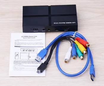 USB 3.0 HD 1080P Žaidimą Capture Card Vaizdo Įrašų DĖŽUTĖ su OBS Live Video Transliacijos,su Mic-in, HDMI/YPBPR/AV, 
