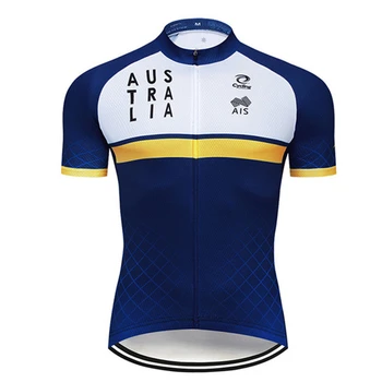 Australija Pro komanda dviračių Džersis nustatyti vasaros Naujas Vyrų MTB dviračių drabužių vasaros ropa ciclismo trumpomis rankovėmis jersey, šortai, kombinezonai su antkrūtiniais
