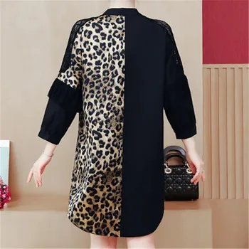 Plius Dydis Moterų Suknelė 2020 Naują Pavasario Ir Rudens Mados-Line Suknelė Leopardas Spausdinti Madingas Moteris