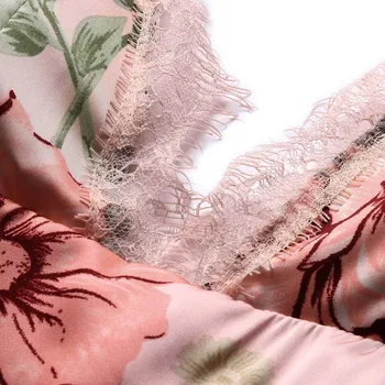 Apatiniai Jumpsuit ponios spausdinti vientisos vielos nemokamai naktiniai drabužiai 2020 Mados moteriški Gėlių Nėrinių Sleepwear apatinis Trikotažas Pagundai &50