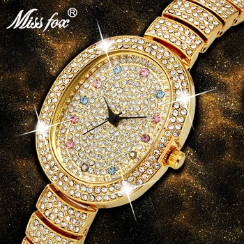 MISSFOX Naujas Austrija Kristalų Minimalistinio Verslo Laikrodžiai Moterims, Madingų Laikrodžių 