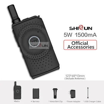 ShiQun T2 Mini Du Būdu Radijo 5W Ultra-plonas Walkie Talkie Mini 16 Kanalų UHF 400-470Mhz Atnaujinti WLN KD-C1 Baofeng T1 UHF Radijo