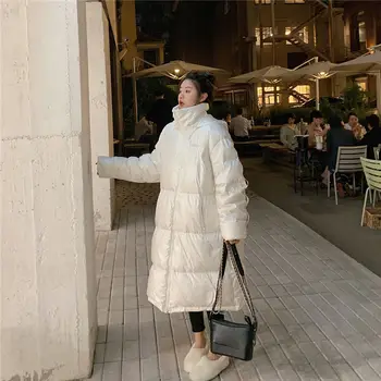 Moterų žiemos paltai vidutinio ilgio naujas žiemos moteris 2020 mados storas medvilnės kailis korėjos versija prarasti duonos paslaugų banga