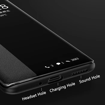 Smart View Apversti Telefoną Atveju Huawei P40 Pro Plus P 40 40pro Odinis Magnetinis Dangtelis Huawei P40pro P40pro+ atsparus smūgiams Atveju