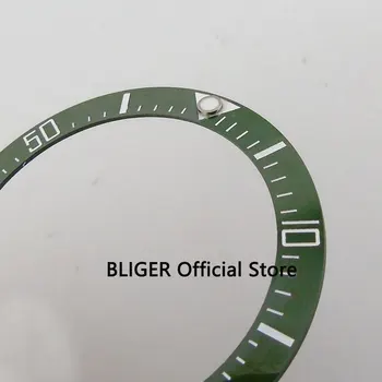 Aukštos kokybės 39.7 mm, žalia keraminiai rėmelio baltas ženklų žiūrėti bezel įterpti tinka JŪROS vyriški Žiūrėti BB22