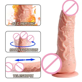 DopaMonkey Vibratorius Teleskopinis sūpynės Dildo Belaidžio nuotolinio šildymo penis Sekso Žaislas, skirtas Moters siurbtukas Tikroviškas dildo