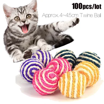 100 Vnt./daug Naminių Kačių Žaislas Pinkycolor Sizalio Kamuolys Kačiukas Kibinimas, Žaisti, Kramtyti Nulio Sugauti Žaislas