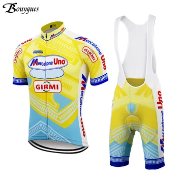 Nauja Vasaros Retro dviračių džersis nustatyti geltona ropa ciclismo hombre Aukščiausios kokybės dviračių drabužių gelio padas MTB jersey Mercatone UNO