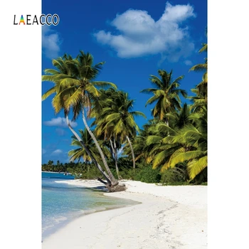 Laeacco Atogrąžų Photophone Jūros Paplūdimys, Palmių Medžių Fotografijos Backdrops Vasaros Portretas Fonas 