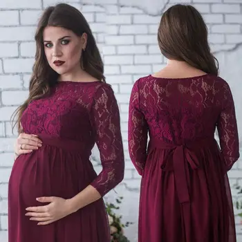 2019 Naujas Nėščios Mamos Suknelę Motinystės Fotografija Rekvizitai Moterų Nėštumo Drabužiai Nėrinių Suknelė Nėščioms Fotosesiją Drabužiai