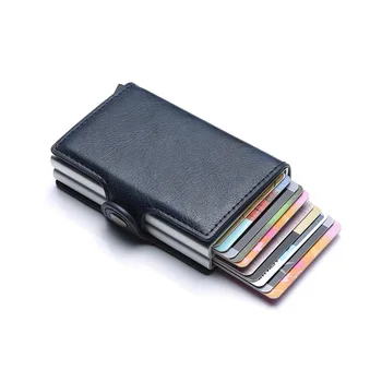 Aukštos kokybės RFID Apsaugos vyriškos piniginės, aliuminio konstrukcijos odos dangą, mini-bag kortelės turėtojas CGStore