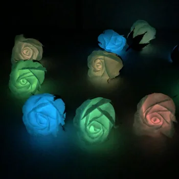50pcs LED Muilas Rožė Šviesos Gėlių Rožių Puokštė Dovanų Dėžutė su dangčiu Dekoratyvinės Gėlės, Vainikai Dovana Vestuvių Šalies Prekių