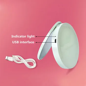 Nešiojamų LED Apšviesta Mini Apskrito Makiažo Veidrodėliai Kompaktiškas Kelionės Jutikliai, Apšvietimas, Kosmetikos Veidrodį Belaidis USB Įkrovimas