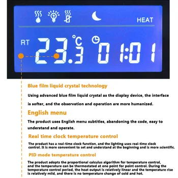 DTC-120 Skaitmeninis Termostatas, Temperatūros Reguliatorius Vandeniui Jutiklis MUMS ES Kištuko Lizdo LCD 2 Etapas Šildymo, Vėsinimo Režimas