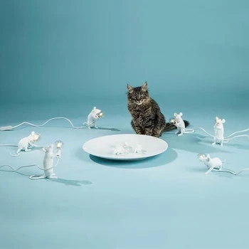 2020 m. Europos Stiliaus Kūrybos Mini Gyvūnų Pelės Stalo Lempa Gyvenimo Kambario, Miegamasis Pramonės Stiliaus Mouselamp Pelės Stalo Lempos