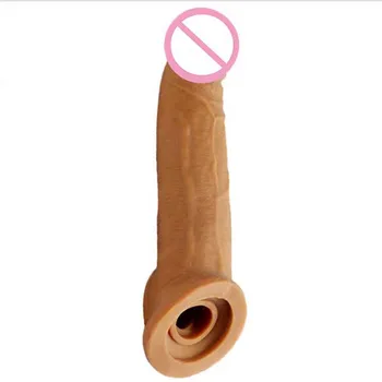Daugkartinio naudojimo Varpos Rankovė Extender Realistiškas Penis Prezervatyvą Silikono didelis penis Extension Sekso Žaislas Vyrams Gaidys Didintuvas prezervatyvai vyrams