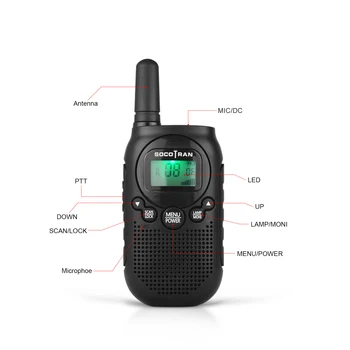 PMR446 Walkie Talkie 2vnt Mini Kids 2 būdu Radijo 0,5 W Licencija: Nemokamai UHF Nešiojama radijo ryšys VOX Įkraunamą bateriją Dovanų