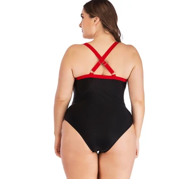Plus size 6XL vienas gabalas monokinis moterų Aukšto juosmens maudymosi bodysuit Sporto maudymosi Kostiumėliai, Bikini 2019 naujas